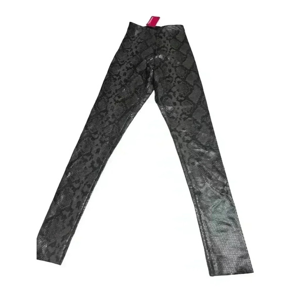 Commando Reptile Embossed Faux Leather Leggings In Gray Snake Skin Size Small - Picture 1 of 7